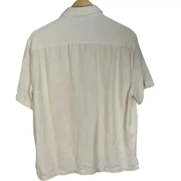 Nat Nash Shirt Men's Large Off White Textured Chevron Silk Cotton - Picture 4 of 9